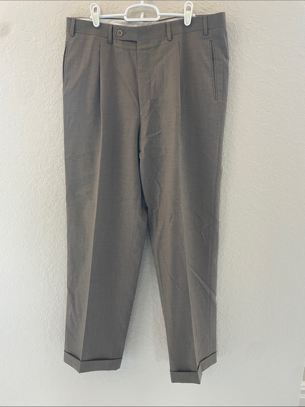 Canali Taupe Dress Pants with Pleat Front